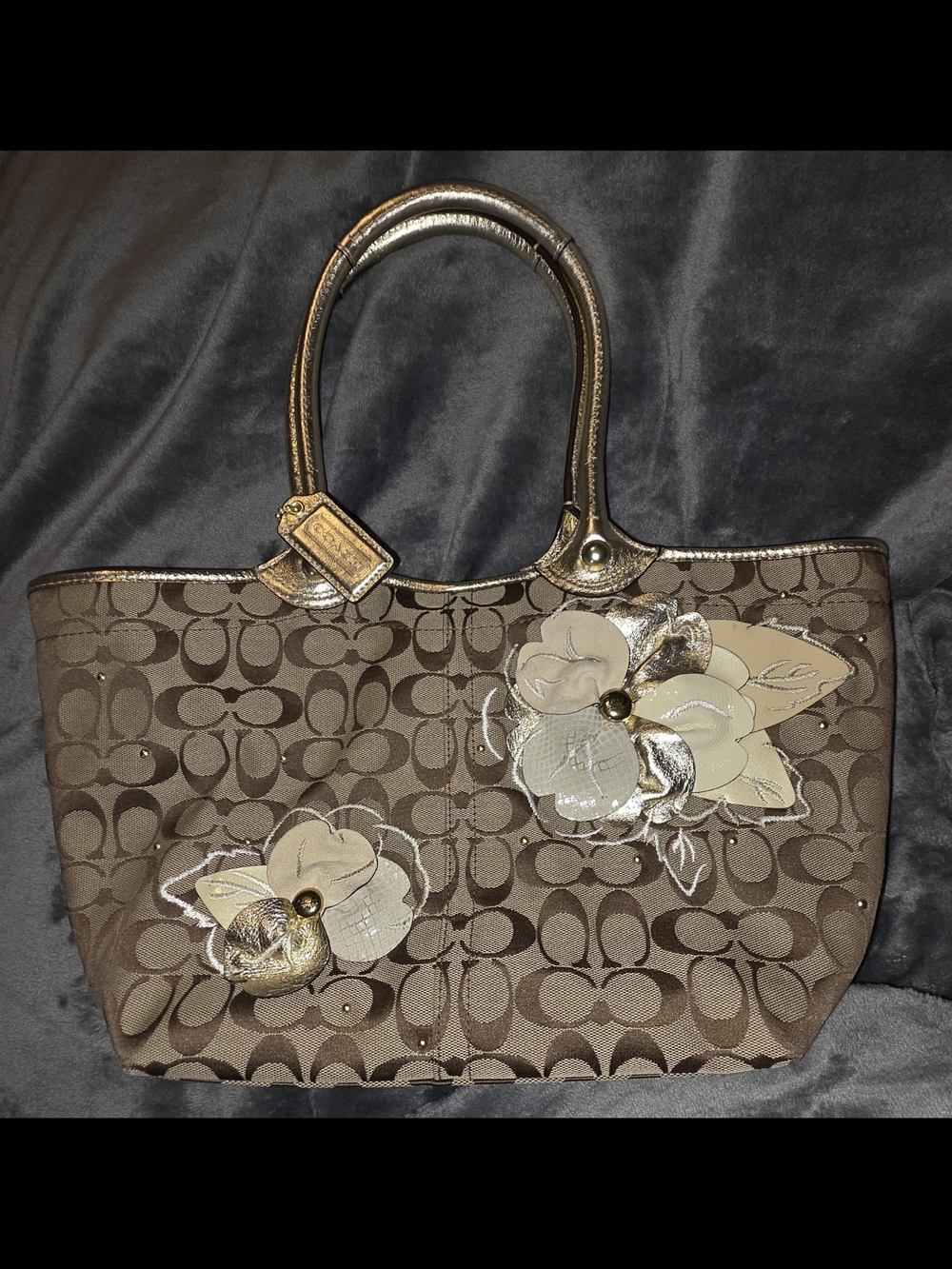 Vintage COACH Bleecker Floral  Signature Appliqué Tote Bag
